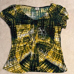 Worthington Blue and Yellow Stretch Top